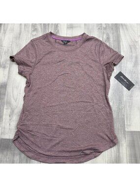 ✅Womens S Eddie Bauer Easy Shield Heather River Tee T-Shirt W/Zipped Pocket